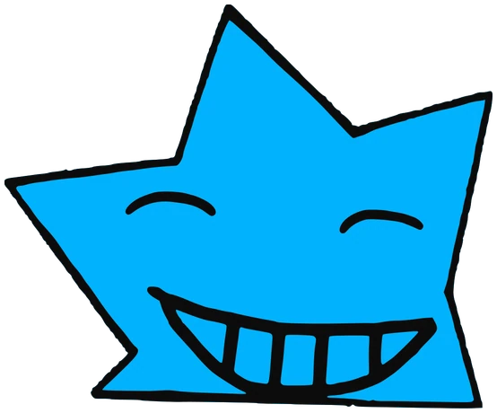 Mellow, Tata #0000: a blue Star Tata, hand-drawn by Marcelo and Noel Morera (Tata 1000 Faces)