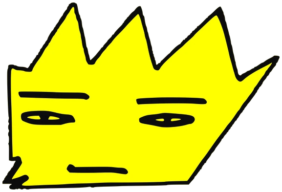 Ño, Tata #0001: a yellow Star Tata, hand-drawn by Marcelo and Noel Morera (Tata 1000 Faces)
