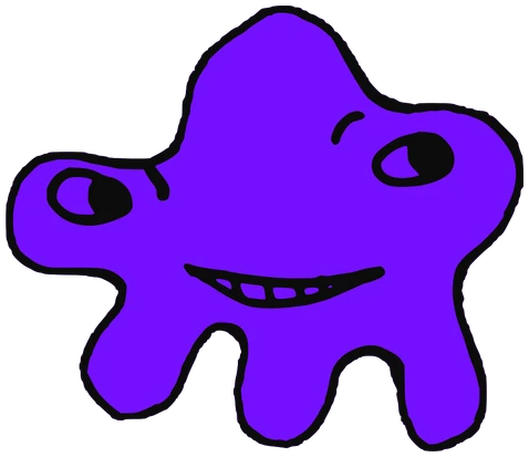Ady, Tata #0003: a purple Amoeba Tata, hand-drawn by Marcelo and Noel Morera (Tata 1000 Faces)
