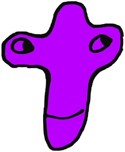 Asta, Tata #0004: a purple Amoeba Tata, hand-drawn by Marcelo and Noel Morera (Tata 1000 Faces)