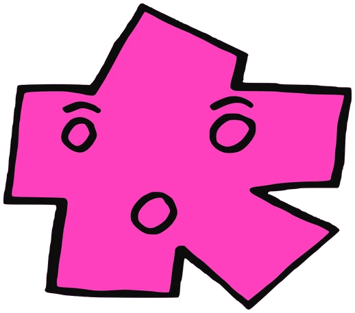 Heyy, Tata #0006: a pink Tareco Tata, hand-drawn by Marcelo and Noel Morera (Tata 1000 Faces)