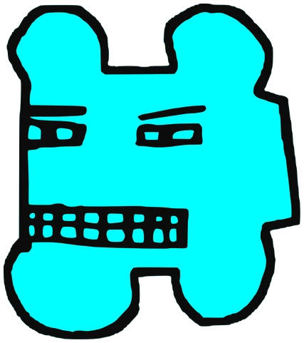 Freez, Tata #0008: a cyan Latinx Tata, hand-drawn by Marcelo and Noel Morera (Tata 1000 Faces)