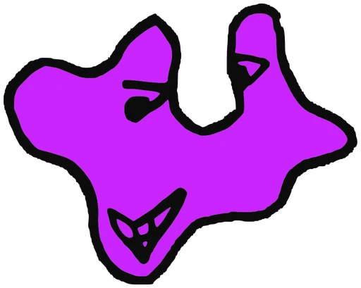 Taka, Tata #0010: a pink Amoeba Tata, hand-drawn by Marcelo and Noel Morera (Tata 1000 Faces)