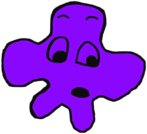 Meb, Tata #0011: a purple Amoeba Tata, hand-drawn by Marcelo and Noel Morera (Tata 1000 Faces)