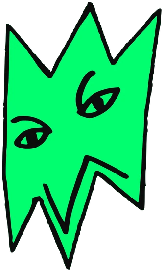 Mzi, Tata #0014: a green Star Tata, hand-drawn by Marcelo and Noel Morera (Tata 1000 Faces)