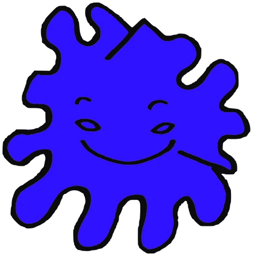 Lacio, Tata #0022: a dark blue Amoeba Tata, hand-drawn by Marcelo and Noel Morera (Tata 1000 Faces)