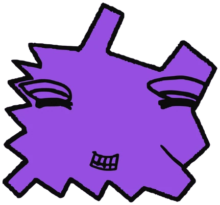 Axel, Tata #0023: a purple Latinx Tata, hand-drawn by Marcelo and Noel Morera (Tata 1000 Faces)