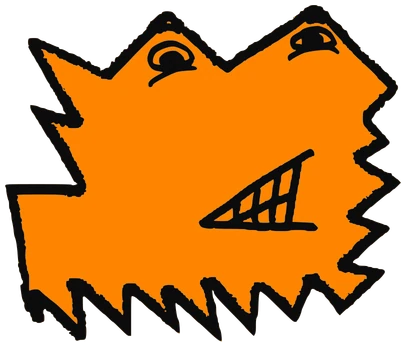 Reservo, Tata #0030: a orange Star Tata, hand-drawn by Marcelo and Noel Morera (Tata 1000 Faces)