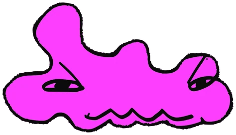 Coro, Tata #0040: a pink Amoeba Tata, hand-drawn by Marcelo and Noel Morera (Tata 1000 Faces)