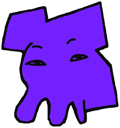 Saschuah, Tata #0044: a purple Latinx Tata, hand-drawn by Marcelo and Noel Morera (Tata 1000 Faces)