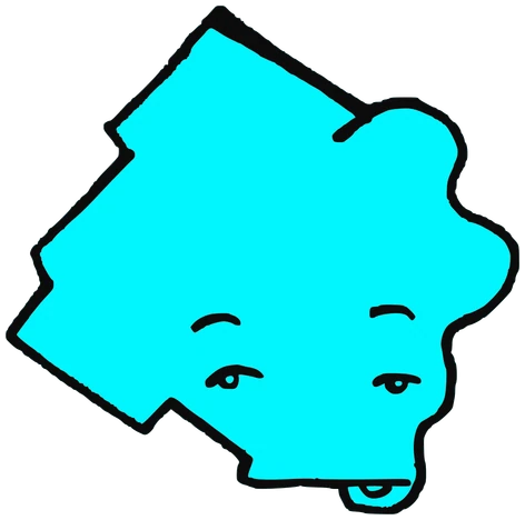 Tontonton, Tata #0045: a cyan Latinx Tata, hand-drawn by Marcelo and Noel Morera (Tata 1000 Faces)