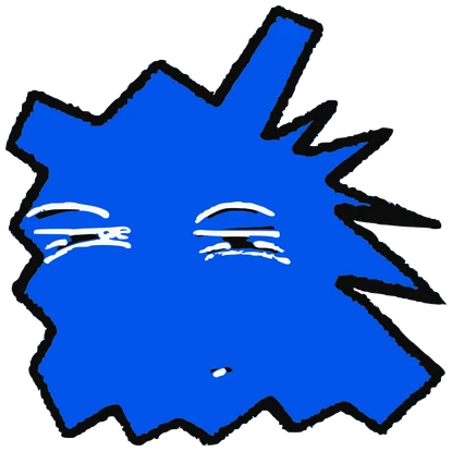 Hernesto, Tata #0047: a white blue Tareco Tata, hand-drawn by Marcelo and Noel Morera (Tata 1000 Faces)