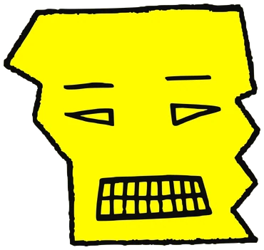 Kelok, Tata #0051: a yellow Tareco Tata, hand-drawn by Marcelo and Noel Morera (Tata 1000 Faces)