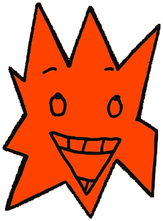 Loquendo, Tata #0055: a orange Star Tata, hand-drawn by Marcelo and Noel Morera (Tata 1000 Faces)