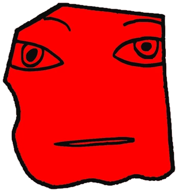 Hermis, Tata #0063: a red Latinx Tata, hand-drawn by Marcelo and Noel Morera (Tata 1000 Faces)