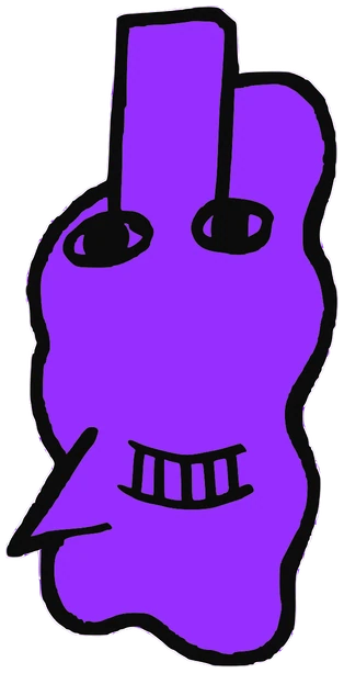 Cleym, Tata #0065: a purple Latinx Tata, hand-drawn by Marcelo and Noel Morera (Tata 1000 Faces)