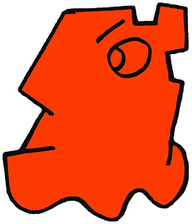 Jorge Spackle, Tata #0069: a orange Latinx Tata, hand-drawn by Marcelo and Noel Morera (Tata 1000 Faces)