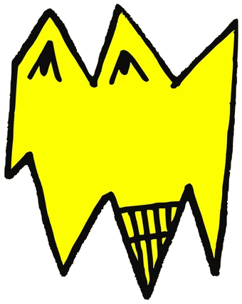 Dani, Tata #0070: a yellow Star Tata, hand-drawn by Marcelo and Noel Morera (Tata 1000 Faces)