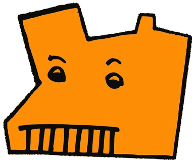 Cepillo, Tata #0071: a orange Tareco Tata, hand-drawn by Marcelo and Noel Morera (Tata 1000 Faces)