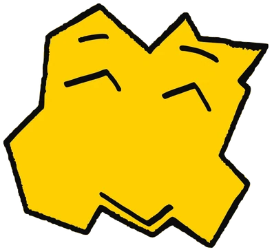 Cett, Tata #0073: a yellow Tareco Tata, hand-drawn by Marcelo and Noel Morera (Tata 1000 Faces)