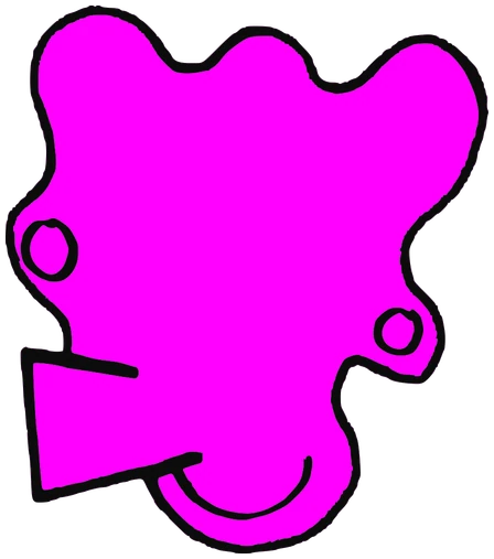 Artik, Tata #0076: a pink Tareco Tata, hand-drawn by Marcelo and Noel Morera (Tata 1000 Faces)