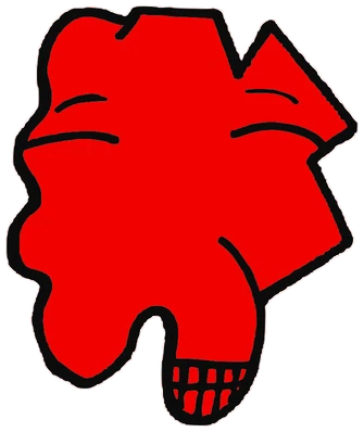 Zie, Tata #0079: a red Latinx Tata, hand-drawn by Marcelo and Noel Morera (Tata 1000 Faces)