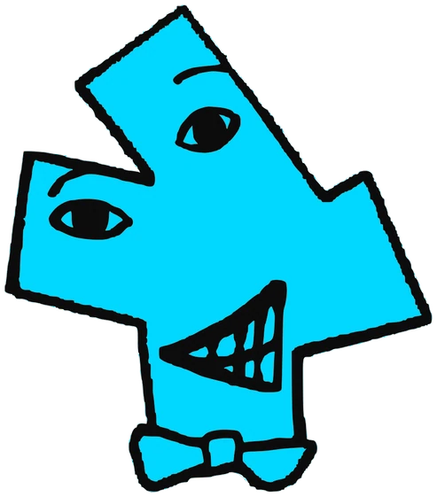 Mr. D, Tata #0080: a cyan Tareco Tata, hand-drawn by Marcelo and Noel Morera (Tata 1000 Faces)