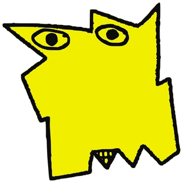 Danime, Tata #0094: a yellow Tareco Tata, hand-drawn by Marcelo and Noel Morera (Tata 1000 Faces)