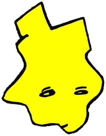 Dipot, Tata #0096: a yellow Latinx Tata, hand-drawn by Marcelo and Noel Morera (Tata 1000 Faces)