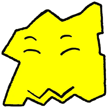 Meow, Tata #0097: a yellow Other Tata, hand-drawn by Marcelo and Noel Morera (Tata 1000 Faces)
