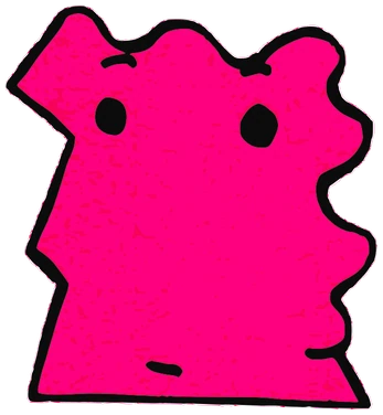 Dexter, Tata #0105: a pink Latinx Tata, hand-drawn by Marcelo and Noel Morera (Tata 1000 Faces)