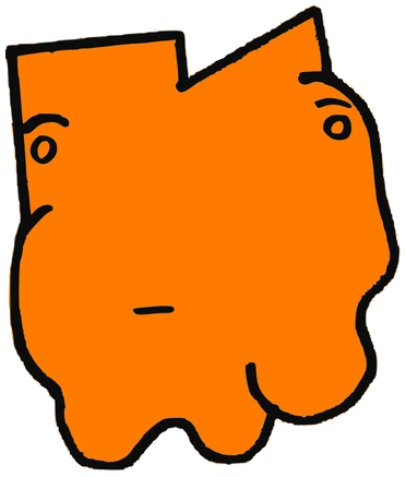 Apot, Tata #0109: a orange Latinx Tata, hand-drawn by Marcelo and Noel Morera (Tata 1000 Faces)