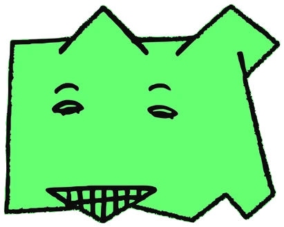 Acapela, Tata #0111: a green Latinx Tata, hand-drawn by Marcelo and Noel Morera (Tata 1000 Faces)