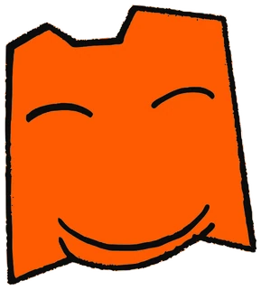 Edd, Tata #0112: a orange Latinx Tata, hand-drawn by Marcelo and Noel Morera (Tata 1000 Faces)