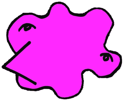Oisuf, Tata #0119: a pink Latinx Tata, hand-drawn by Marcelo and Noel Morera (Tata 1000 Faces)