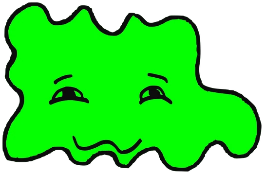 WuW, Tata #0128: a green Amoeba Tata, hand-drawn by Marcelo and Noel Morera (Tata 1000 Faces)
