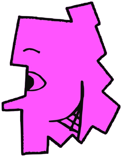 Ind, Tata #0138: a pink Tareco Tata, hand-drawn by Marcelo and Noel Morera (Tata 1000 Faces)