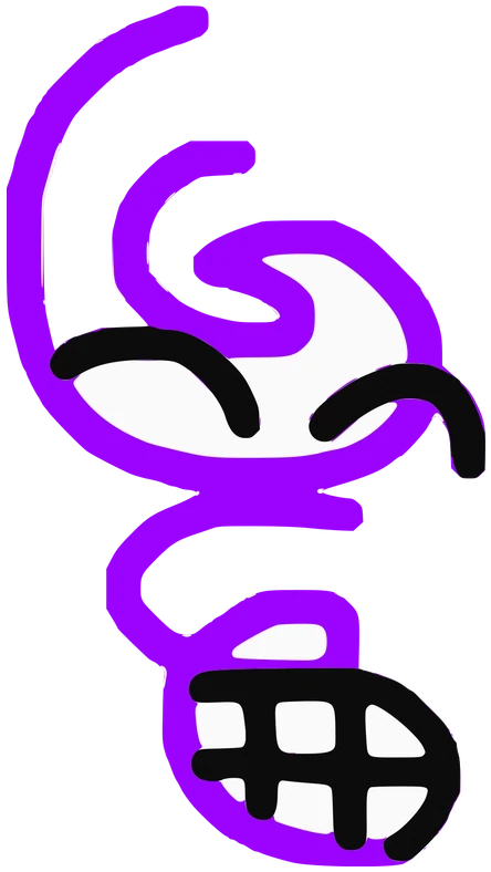 Kachow, Tata #0139: a purple Doodle Tata, hand-drawn by Marcelo and Noel Morera (Tata 1000 Faces)