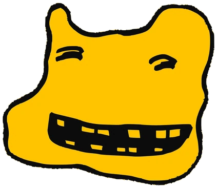 Chronixx, Tata #0140: a yellow Amoeba Tata, hand-drawn by Marcelo and Noel Morera (Tata 1000 Faces)