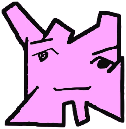 Tos, Tata #0143: a pink Latinx Tata, hand-drawn by Marcelo and Noel Morera (Tata 1000 Faces)