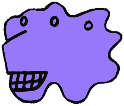 Gorila, Tata #0145: a purple Latinx Tata, hand-drawn by Marcelo and Noel Morera (Tata 1000 Faces)