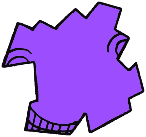 Russ, Tata #0146: a purple Tareco Tata, hand-drawn by Marcelo and Noel Morera (Tata 1000 Faces)