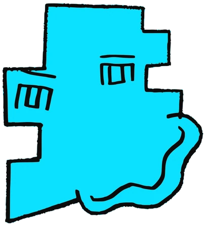 Clari, Tata #0149: a cyan Latinx Tata, hand-drawn by Marcelo and Noel Morera (Tata 1000 Faces)
