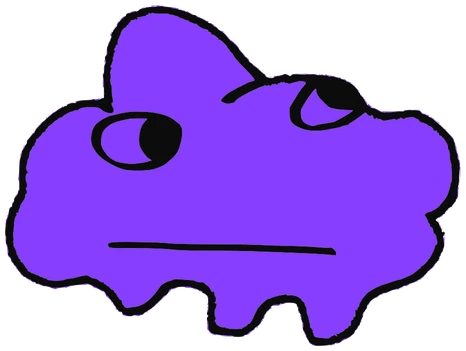 Duuud, Tata #0156: a purple Amoeba Tata, hand-drawn by Marcelo and Noel Morera (Tata 1000 Faces)