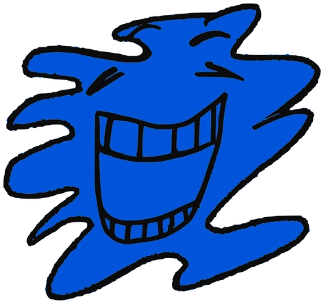 Treta, Tata #0157: a blue Amoeba Tata, hand-drawn by Marcelo and Noel Morera (Tata 1000 Faces)