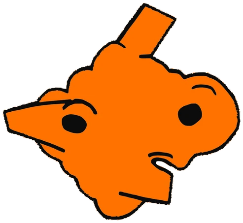 Feat, Tata #0159: a orange Latinx Tata, hand-drawn by Marcelo and Noel Morera (Tata 1000 Faces)