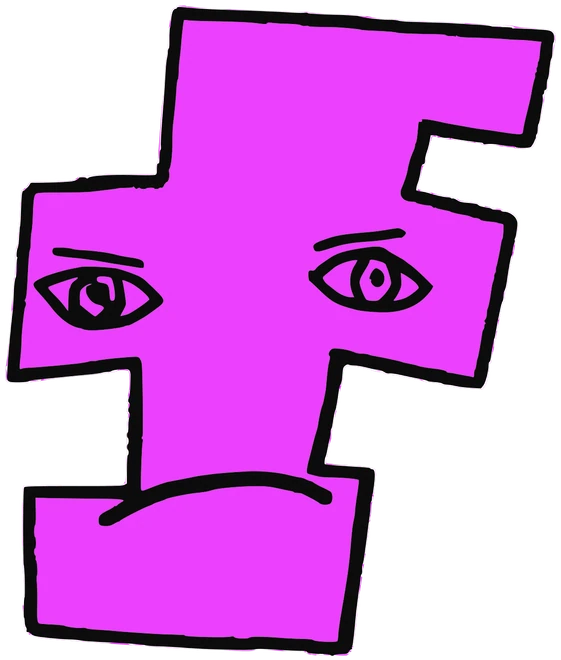 Top G, Tata #0162: a pink Tareco Tata, hand-drawn by Marcelo and Noel Morera (Tata 1000 Faces)