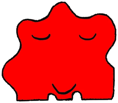 Goddo, Tata #0177: a red Latinx Tata, hand-drawn by Marcelo and Noel Morera (Tata 1000 Faces)