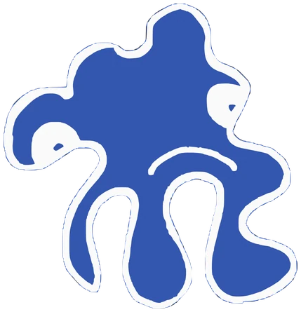 Boa, Tata #0180: a blue Amoeba Tata, hand-drawn by Marcelo and Noel Morera (Tata 1000 Faces)