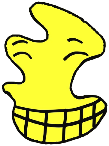 Junior, Tata #0183: a yellow Amoeba Tata, hand-drawn by Marcelo and Noel Morera (Tata 1000 Faces)